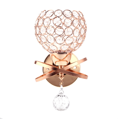 

Modern Style Crystal Pendant Wall Lamp Bedside Bedroom Stair Lamp E14 Single Base Gold Color Indoor Decorative Lighting