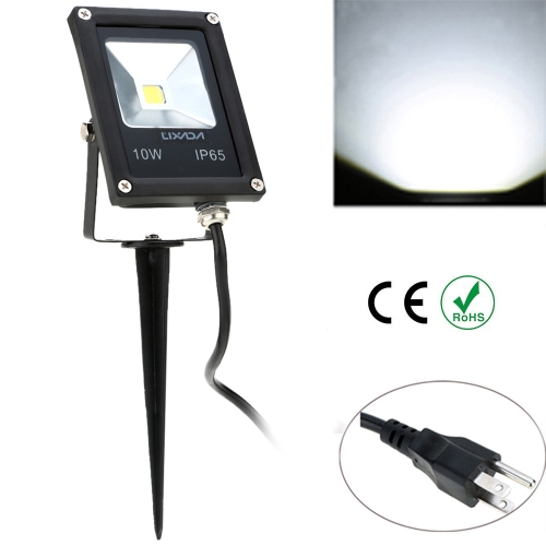 Lixada vraie puissance 10W 85-265V AC IP65 ultra-mince LED Flood Light avec fil & jeu U.S. prise extérieure jardin Tunnel Square Yard paysage éclairage CE RoHs