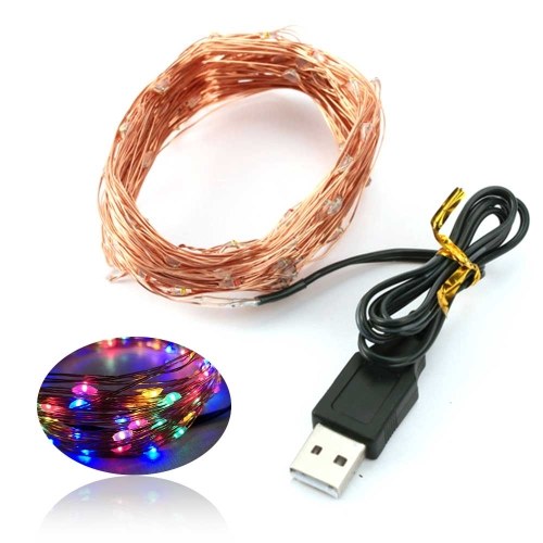 USB Copper Lamp String Christmas LED Decorative Lamp Copper Star String Lamp Light String 5m 50 Lights Four Colors Optional