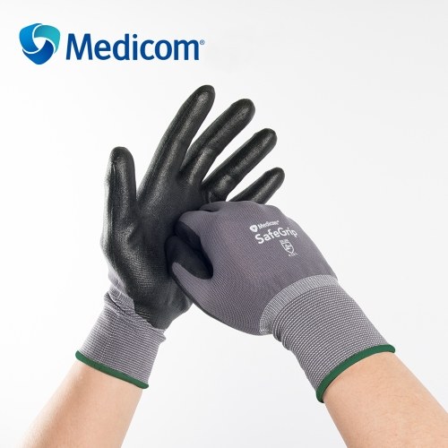 Medicom 1152 Safety Glove Nylon With Nitrile Coated Working Gloves Abrasion-proof for Gardening Machining Warehousing Transportation
