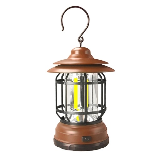 

LEDs Camping Lantern H-anging Outdoor Lights Retro Design Strong/Weak Dual Lighting Effects/ 3 * AA Cell Operated/ IP65 Water Resistance for Patio Yard Balcony Garden Deco Decoration