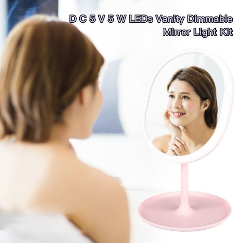 

D C 5 V 5 W LEDs Vanity Dimmable Mirror Light Kit Sensitive Control USB Powered Operated 3 Levels Bightness Adjustable Dimmable Lamp Built-in 1200mAh High Capacity Rechargeable Batterys for Dressing Room Salon