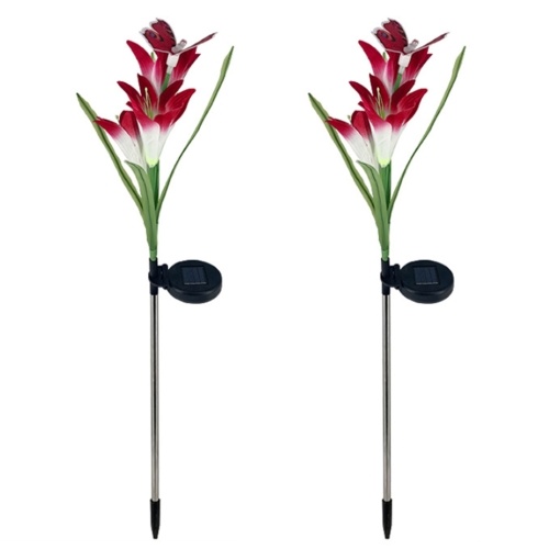 

2Pcs Solar Lily Flower Lights for Garden Patio Backyard Stake Lamp Garden Decor