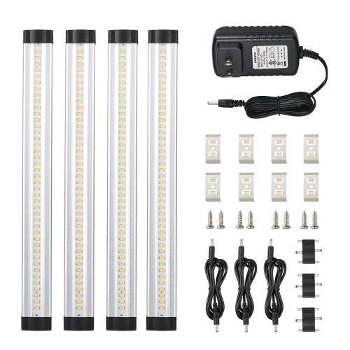 

Tomshine LED Under Cabinet Lighting Kit 4 PCS with Dimmer SMD2835 All Accessories Included for Cloakroom Cupboard Wardrobe Kitchen