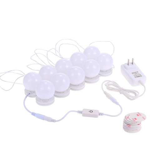 Vanity Mirror LED Light Kit with Touch Control DIY Comestic Make up Lamp Dimmable Brightness Adjustable for Dressing Table Room Beauty Salon