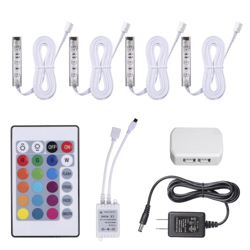 

Set of 4 LEDs Glass Edges Light Clip 16 Colors & 4 Lighting Modes RGB Under Cabinet Floor Lighting for Furniture Display Case
