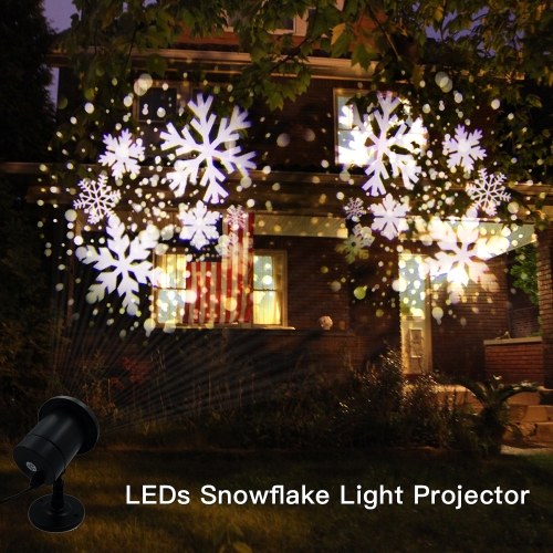 

LEDs Snowflake Light Projector Rotating Snowfall Landscape Lamp IP65 Water-resistant Indoor Outdoor Decoration Lighting for Christmas Holiday Birthday Wedding Party