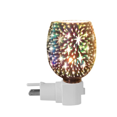 

3D Glass Night Light Electric Oil Warmer Wax Burner Home Office Incense Oil Warmer Aroma Decorative Lamp