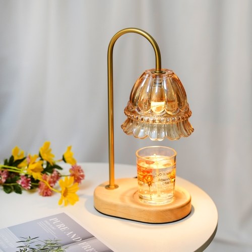Lithomy Dimmable Candle Warmer Lamp Scented Candles Wax Melt Lantern with Timer for Small Large Jar Aromatherapy Candle with 4 Light Bulbs
