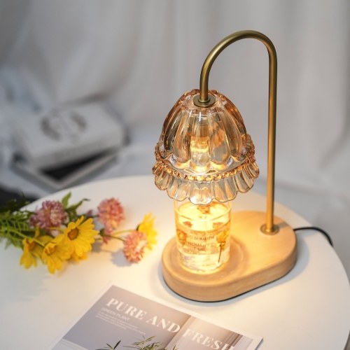 Lithomie Candle chauffante Lampe Candles parfumées Lanterne de fusion avec chronomètre pour petits pots d'aromathérapie de grande taille Candule avec 4 bulbes légers