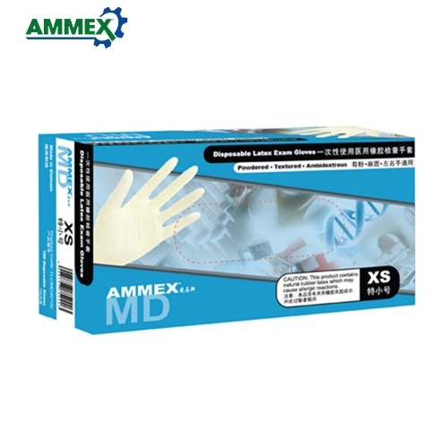 

100pcs/pack AMMEX Disposable Latex Gloves