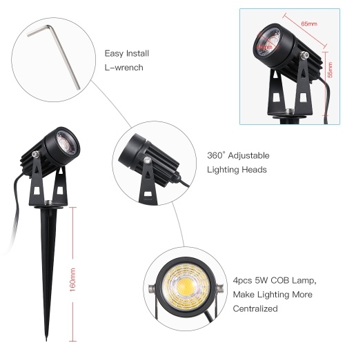 

Tomshine 4-in-1 5W COB Garden Lawn Light