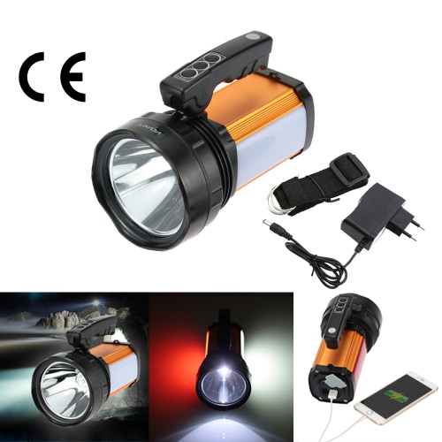 Lixada recarregável IPX6 Dimmable multifuncional holofote de LED resistente à água ao ar livre de emergência luz Spot com função de banco de potência de luz de lado para caminhadas Camping