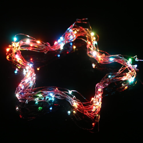 Tomshine 10M / 33FT 100LEDs stellata Copper Wire String Extra Sottile pieghevole multicolore striscia di luce lampeggiante flessibile di festa di Natale Festival Decorazioni di EU Plug