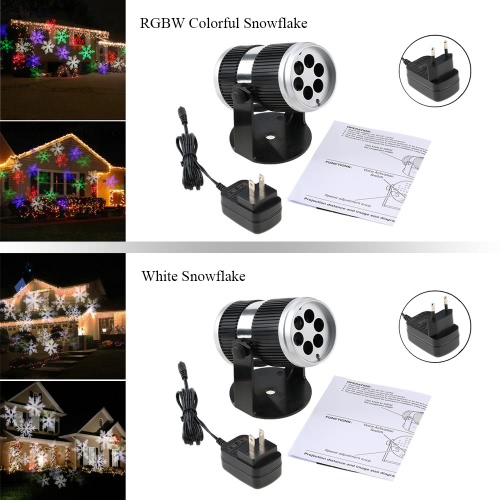 

4W 4LED Adjustable Sound Dynamic Snowflake Projector Pattern Decoration Spotlight