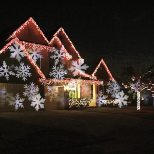 4W 4LED Moving dinamica del fiocco di neve Film luce del proiettore con sostituibile modello Base decorazioni da giardino Prato Festival lampada del riflettore per la festa di Natale di natale