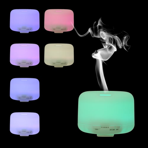 500ML 7 cores Ultrassônico Óleo Essencial Aroma Humidificador LED Night Light