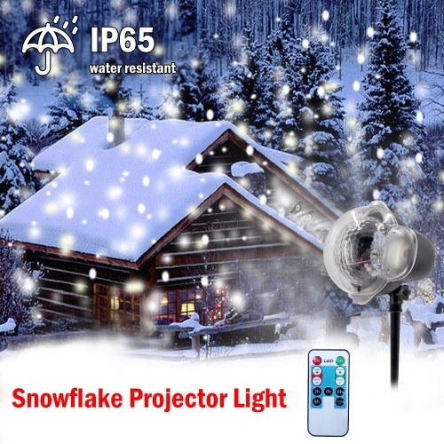 

AC 100-240V 12W 4leds Snowflake Projector Stage Light with Remote Control IP65 Water-resistant Christmas Landscape Lighting
