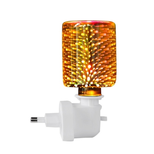 

3D Effect Fireworks Glass Night Light Electric Oil Warmer Wax Burner Home Office Incense Oil Warmer Aroma Decorative Lamp