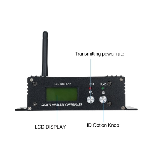 DMX 512 2.4G Wireless Controller Transmitter Receiver LCD Display Power Adjustable Repeater Lighting Controller 35 Groups ID Coding 