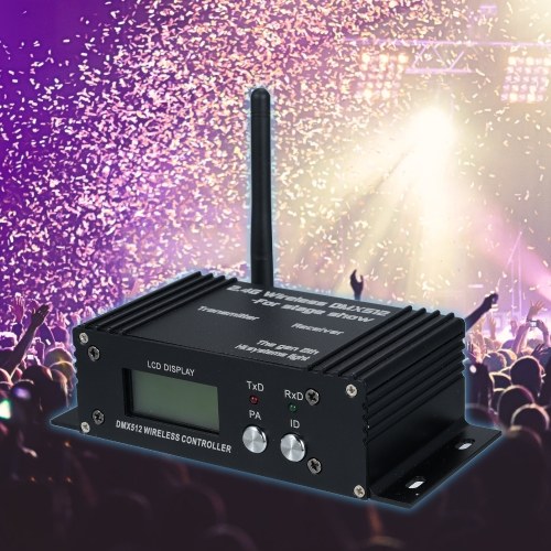DMX 512 2.4G Wireless Controller Transmitter Receiver LCD Display Power Adjustable Repeater Lighting Controller 35 Groups ID Coding 