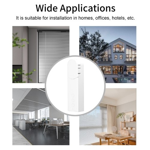 Tuya WiFi Intelligent Pull Bead Curtain Motor Electric Roller Blinds Driver Automatic Opener No Wiring Support APP Remote Control Timer Setup Temperature Sensing Compatible with Alexa Home
