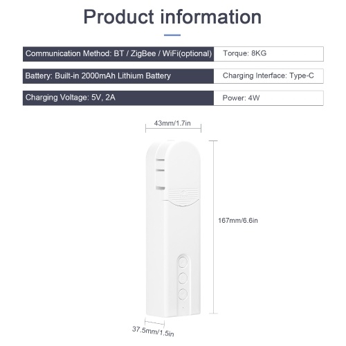 Tuya WiFi Intelligent Pull Bead Curtain Motor Electric Roller Blinds Driver Automatic Opener No Wiring Support APP Remote Control Timer Setup Temperature Sensing Compatible with Alexa Home