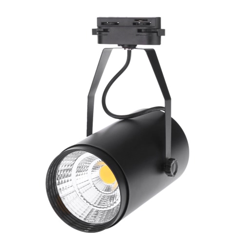 12W AC85-265V 1080LM COB Track Rail LED Light Spotlight Lamp Adjustable for Shopping Mall Clothes Store Exhibition Office Use Black