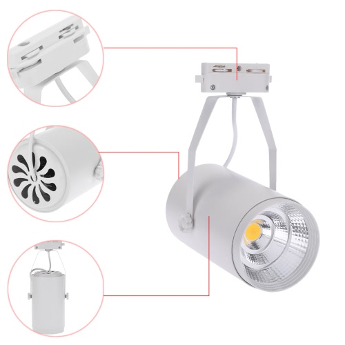 

20W AC85-265V 1800LM COB Track Rail LED Light Spotlight Lamp Adjustable for Shopping Mall Clothes Store Exhibition Office Use White