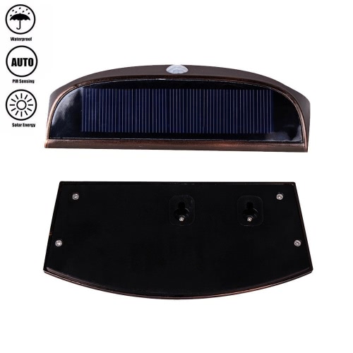 

Copper Solar Power Light Motion Detection 8 LED IP65 Waterproof Outdoor Smiling Wall Lights Wireless Security Step Night Lamps for Stair Garden Doorway Warm/Cool White