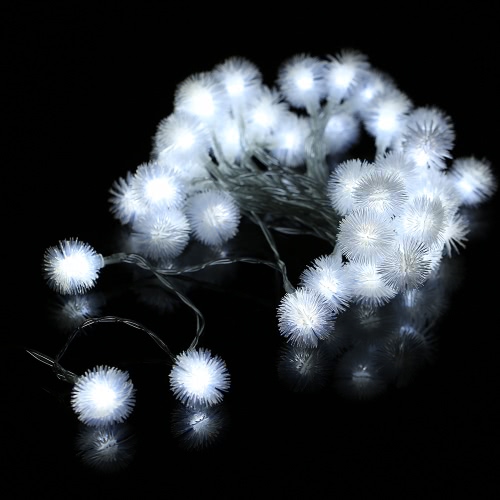 40LEDs Battery-operated Snowball Fairy String Light 2 Work Modes Perfect for Xmas Halloween Party Decoration
