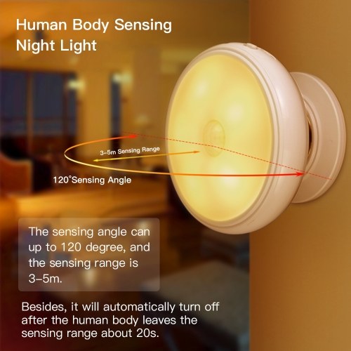 

360° Rotating Motion Sensor Light Human Body Induction Night Light LED Wall Lamp