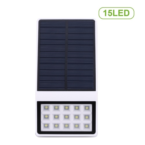 15 LEDs Solar Powered Wall Lamp Motion Sensor Light IP65 Water-resistant Human Body Induction Lamp Security Outdoor Lighting for Patio Pathway Garden Courtyard