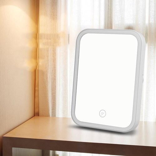 

Makeup Mirror 24 Lamp Beads Cosmetic Mirror Touch Dimmer Switch with Table Stand
