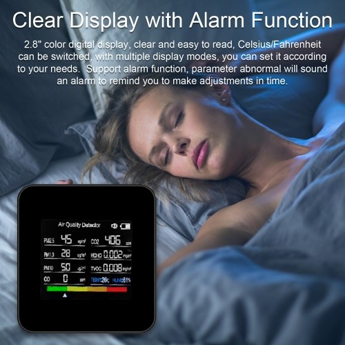 14 in 1 Tuya WIFI Intelligent Air Quality Monitor Indoor CO2 Detector  Support Remote APP Control Alarm Function for Home Office 