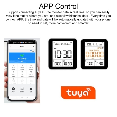 14 in 1 Tuya WIFI Intelligent Air Quality Monitor Indoor CO2 Detector  Support Remote APP Control Alarm Function for Home Office 
