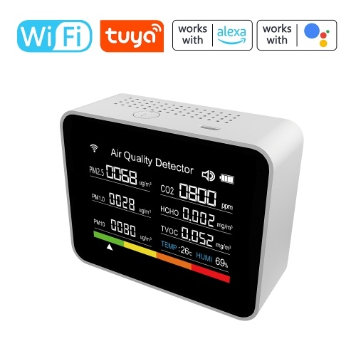 13 in 1 Tuya WIFI Intelligent Air Quality Monitor Indoor CO2 Detector 