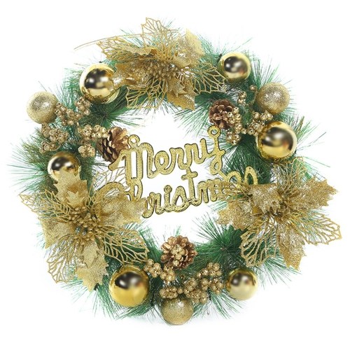 

250mm Round Garland H-anging Ornament Wreath Decoration Christmas Decor Xmas Tree Ornaments Festival Holiday Home Daily Use