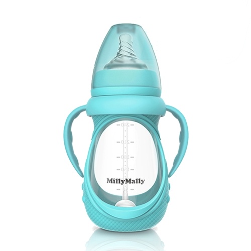 

Baby Glass Bottle Anti Colic Wide Neck With Detachable Handle Feeding Bottle
