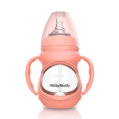 

Baby Glass Bottle Anti Colic Wide Neck With Detachable Handle Feeding Bottle