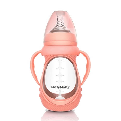

Baby Glass Bottle Anti Colic Wide Neck With Detachable Handle Feeding Bottle