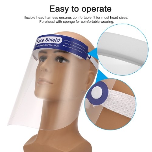 

1PCS Protective Face Mask Anti-spitting Isolation Face Shield Fluid Resistant Full Face Mask