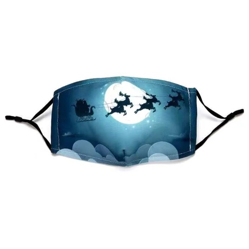 

Christmas Pattern Cotton Face Mask Adjustable Earloop Anti Dust Mouth Cover Washable Reusable Santa Mask for Adult Women Men