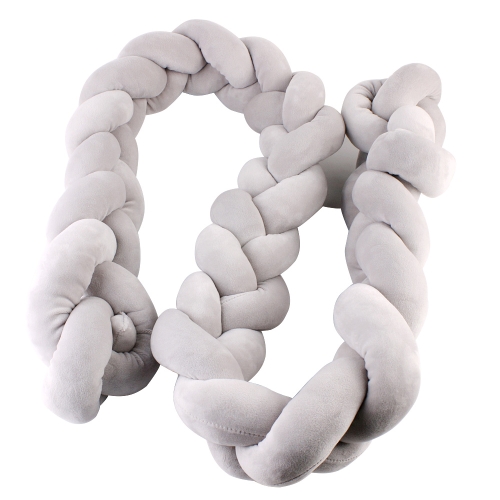 Hecho a mano larga trenza anudada almohada bebé Calma Sleep Knot Ball decoración de la habitación de los niños Sleeping Back Cojín rosa 1.5m