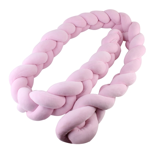 Handmade Long Knotted Braid Pillow Baby Calm Sleep Knot Ball Baby's Room Decoration Kids Sleeping Back Cushion Pink 1.5m