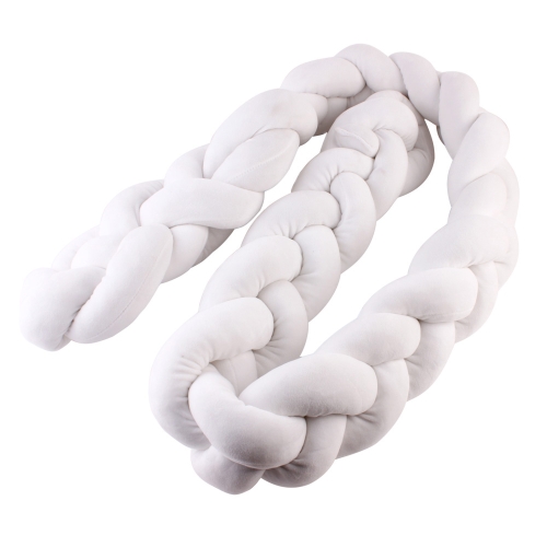 Hecho a mano larga trenza anudada almohada bebé Calma Sleep Knot Ball decoración de la habitación de los niños Sleeping Back Cojín rosa 1.5m