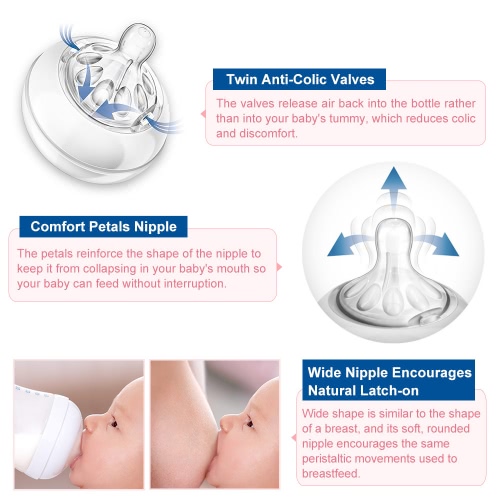 

PHILIPS AVENT Широкий шеи Открытие Естественное стеклянная бутылка 240мл