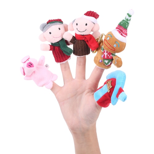 

Finger Puppets The Gingerbread Man Story Time Educational Puppet Set Fairy Tale for Children Shows Playtime Schools 10Pcs