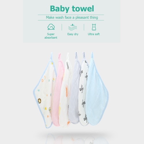 

Baby Towel Washcloth 100% Organic Bamboo Muslin Soft Absorbent Burp cloth For Newborn Infant Baby Pink