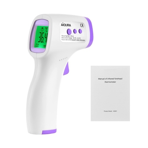 

AiQURA Non-contact Infrared Forehead Thermometer Body Ear Temperature Measurement Fast Reading LCD Display Memory Function